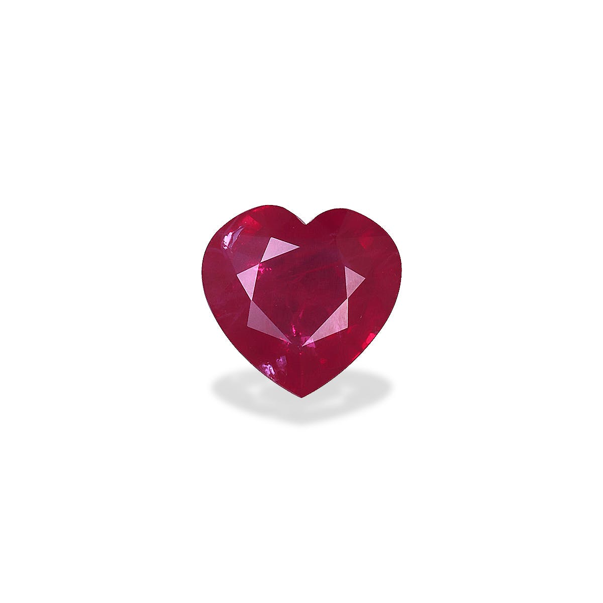 Burma Ruby Heart Fine Step Cut Rose Red