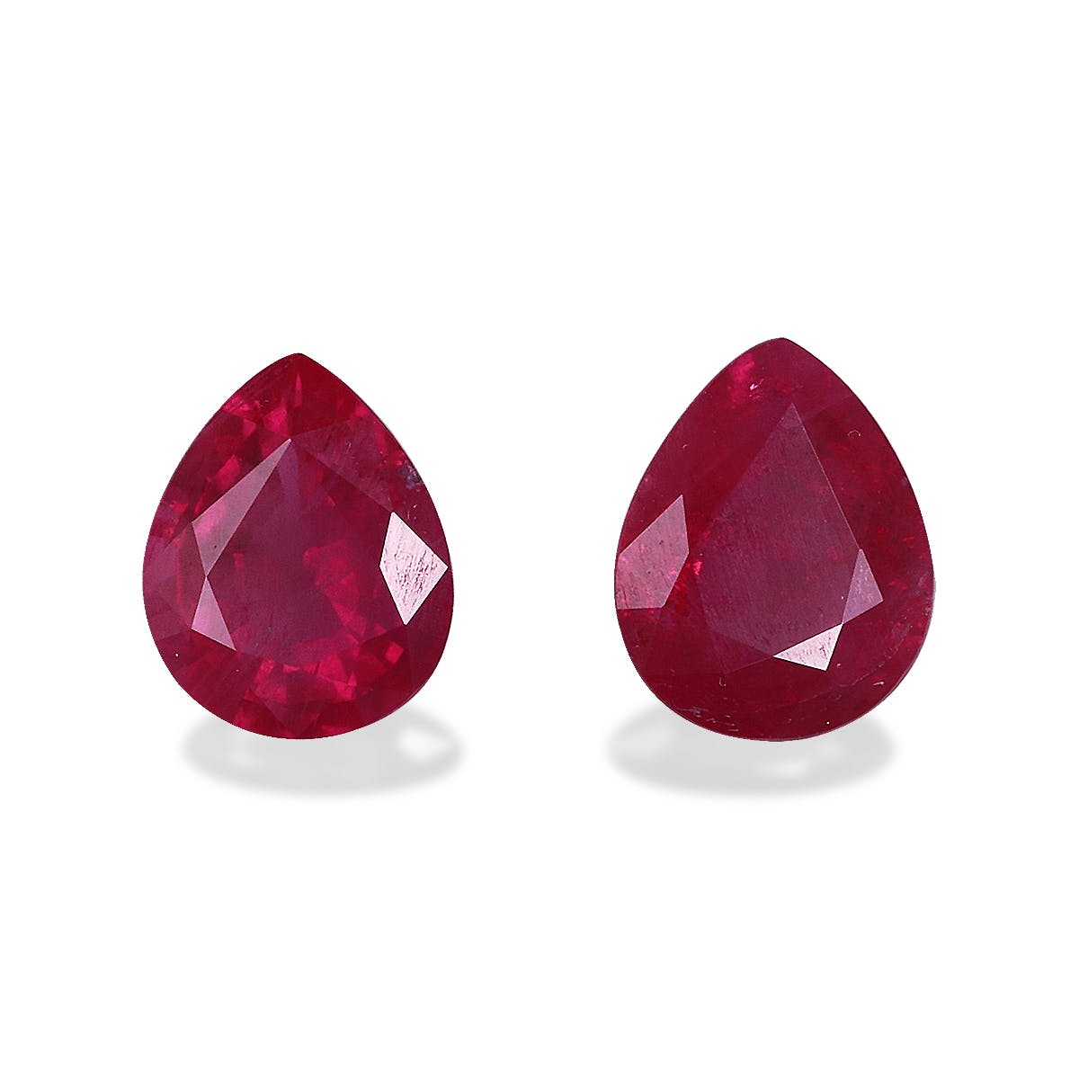 Burma Ruby Pear Fine Step Cut Red