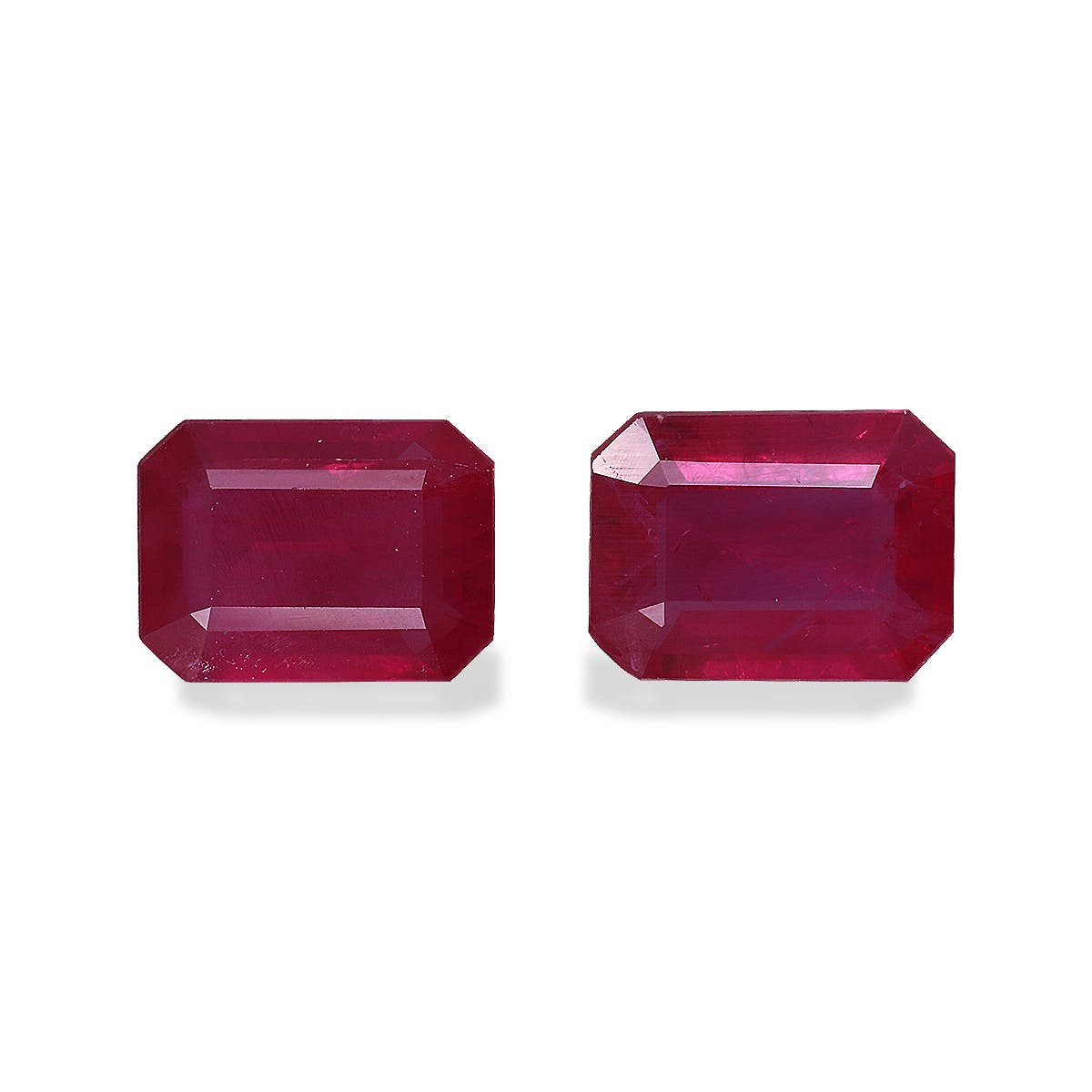 Burma Ruby Rectangular Emerald Cut Rose Red