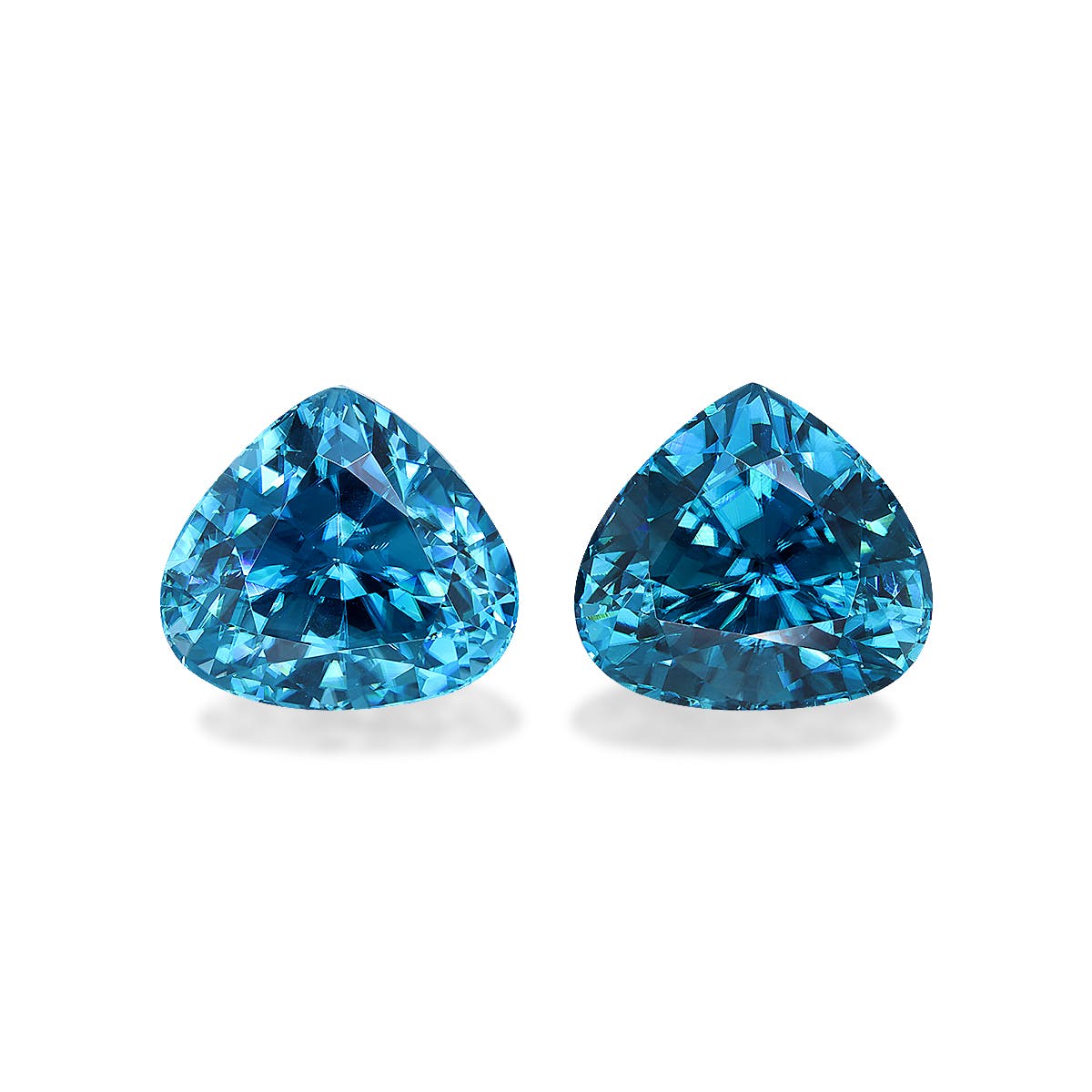 Zircon>Blue Zircon Pear Fine Step Cut Blue