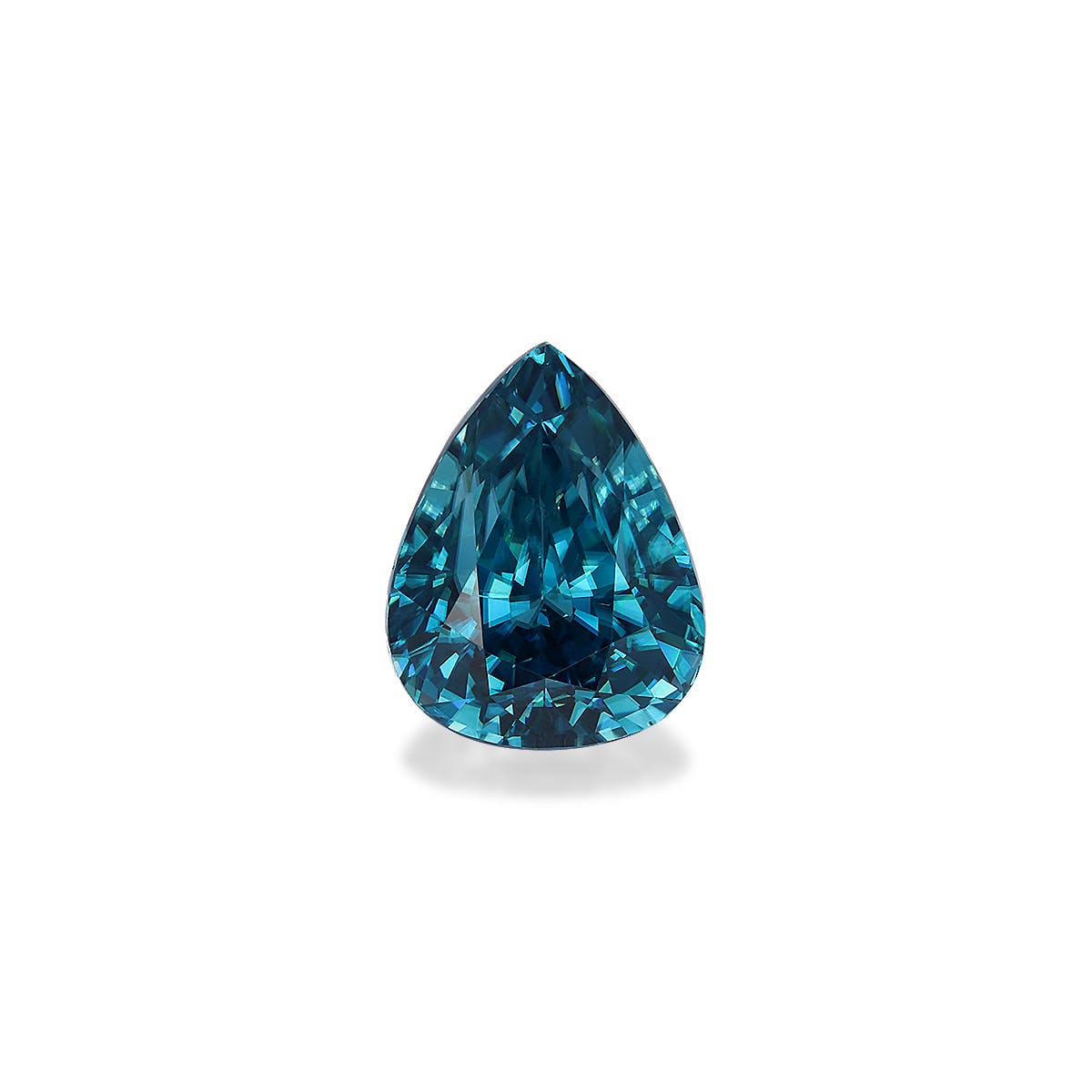 Zircon>Blue Zircon Pear Fine Step Cut Blue