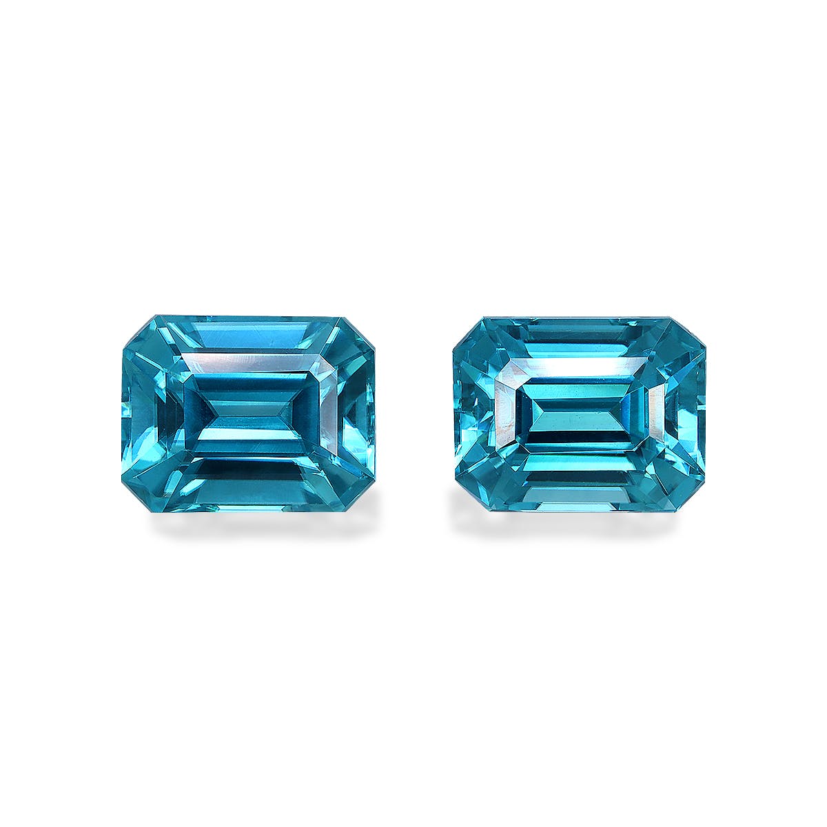 Zircon>Blue Zircon Rectangular Emerald Cut Mint Blue