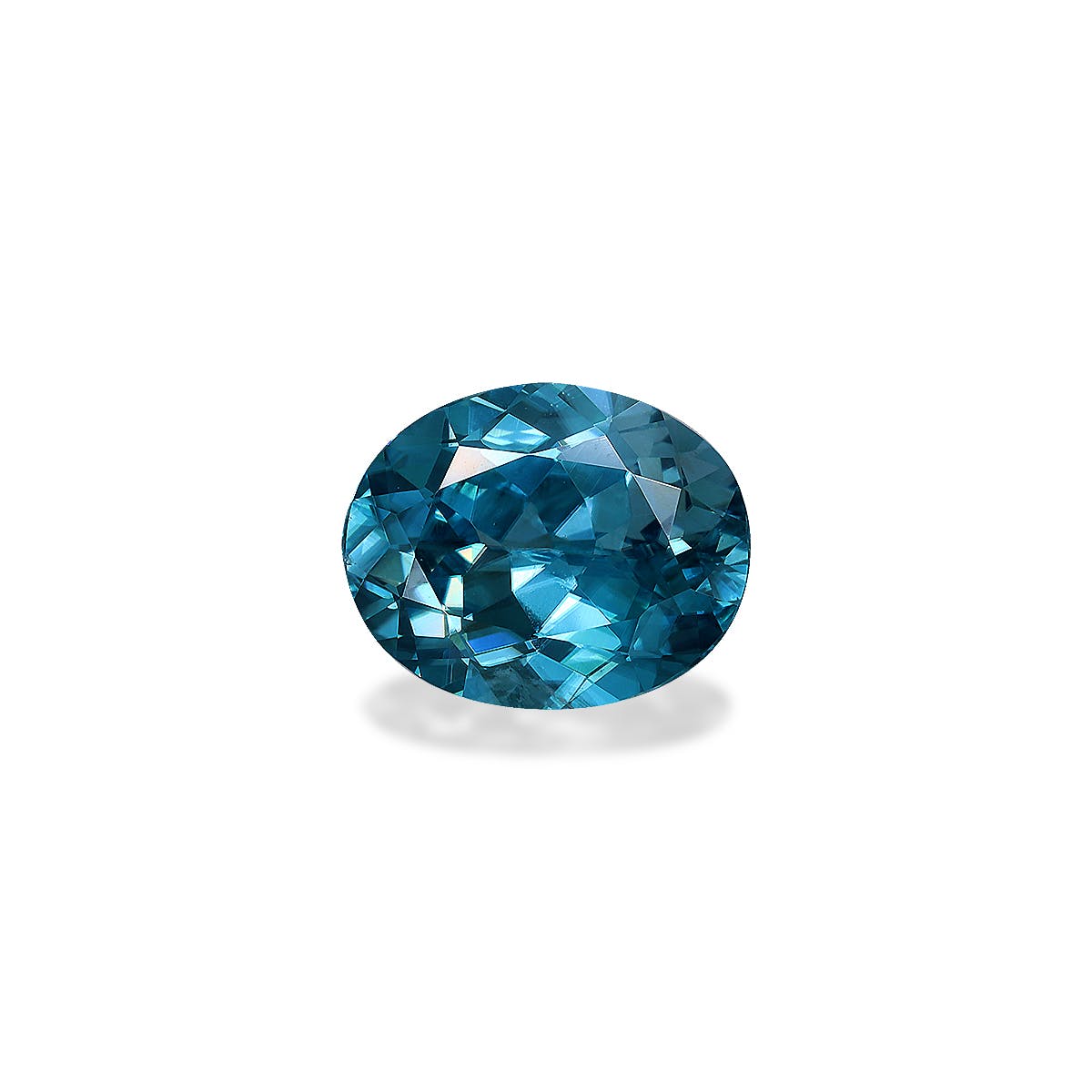 Zircon>Blue Zircon Oval Fine Step Cut Mint Blue