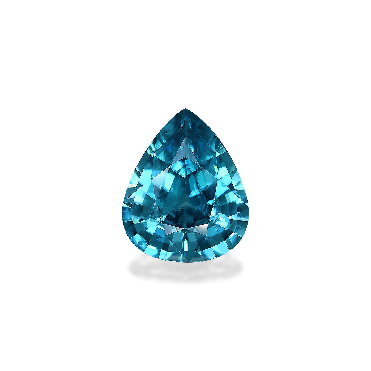 Zircon>Blue Zircon Pear Fine Step Cut Mint Blue