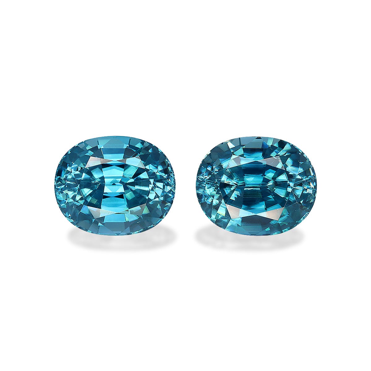 Zircon>Blue Zircon Oval Fine Step Cut Mint Blue