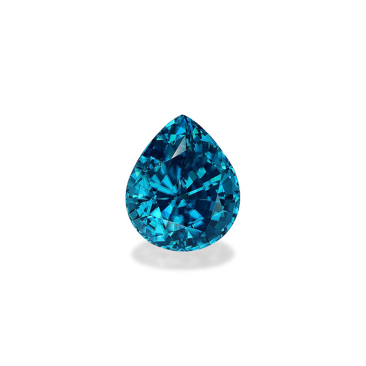 Zircon>Blue Zircon Pear Fine Step Cut Blue