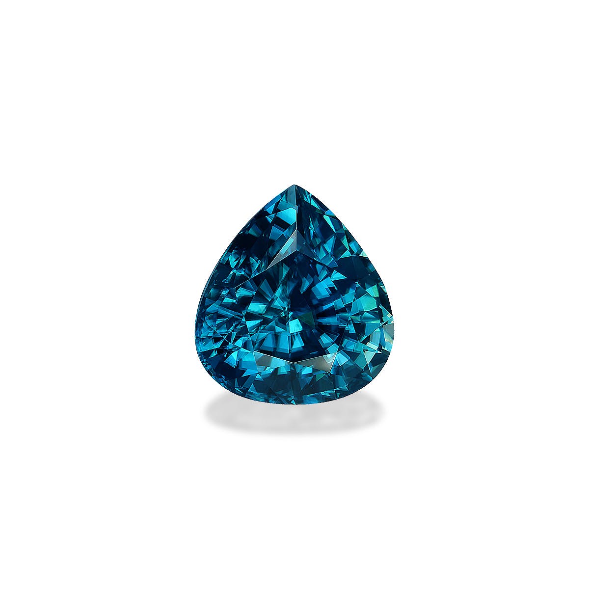 Zircon>Blue Zircon Pear Fine Step Cut Blue