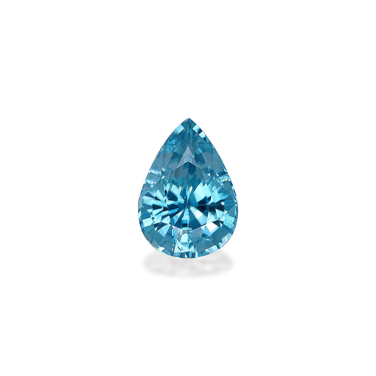 Zircon>Blue Zircon Pear Fine Step Cut Mint Blue