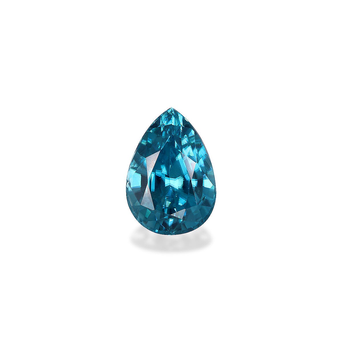 Zircon>Blue Zircon Pear Fine Step Cut Mint Blue