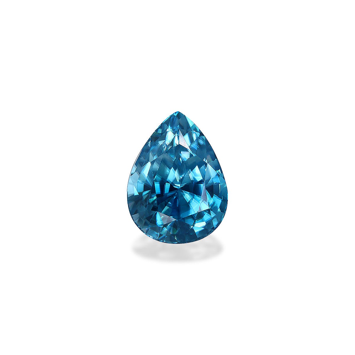 Zircon>Blue Zircon Pear Fine Step Cut Mint Blue