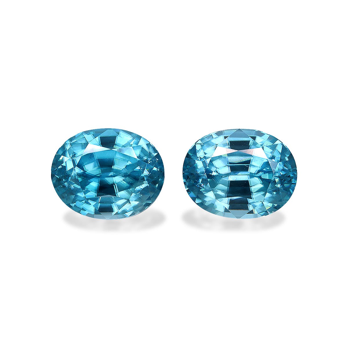 Zircon>Blue Zircon Oval Fine Step Cut Arctic Blue