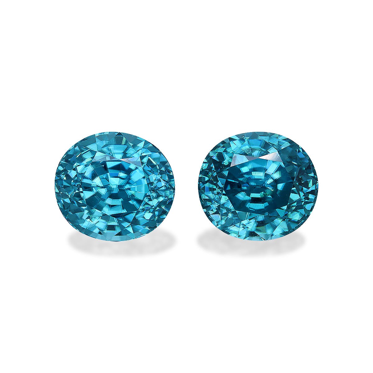 Zircon>Blue Zircon Oval Fine Step Cut Mint Blue