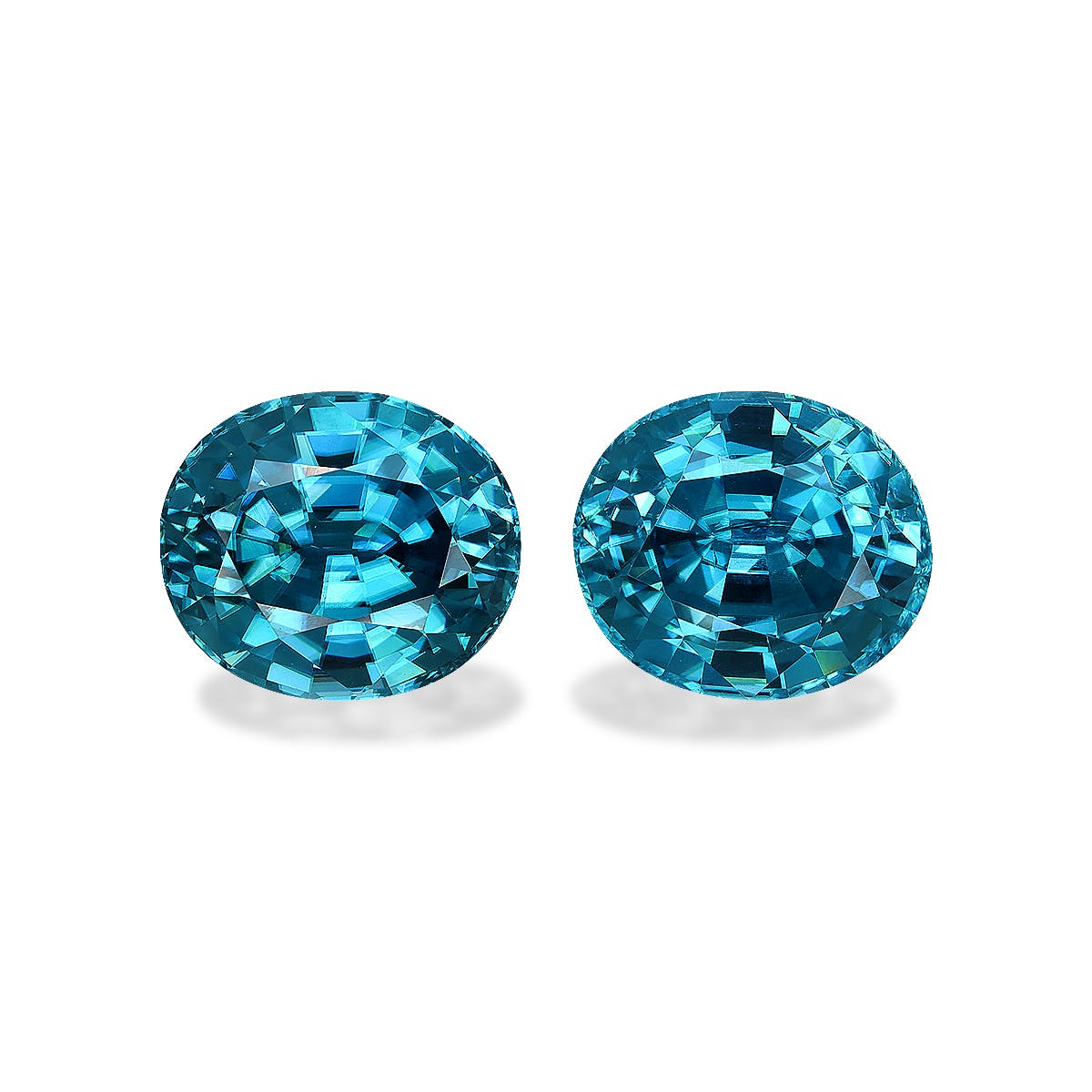 Zircon>Blue Zircon Oval Fine Step Cut Mint Blue