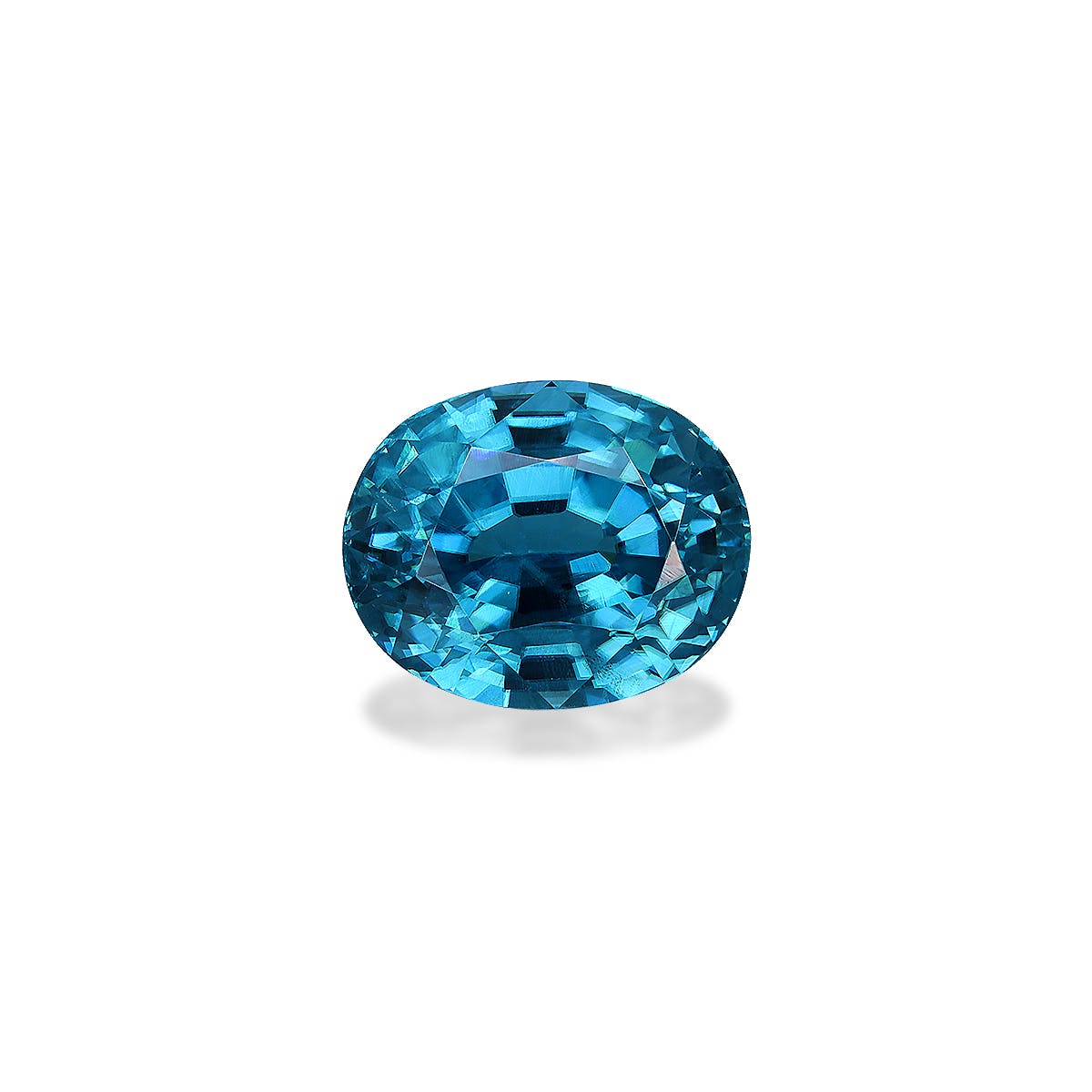 Zircon>Blue Zircon Oval Fine Step Cut Mint Blue