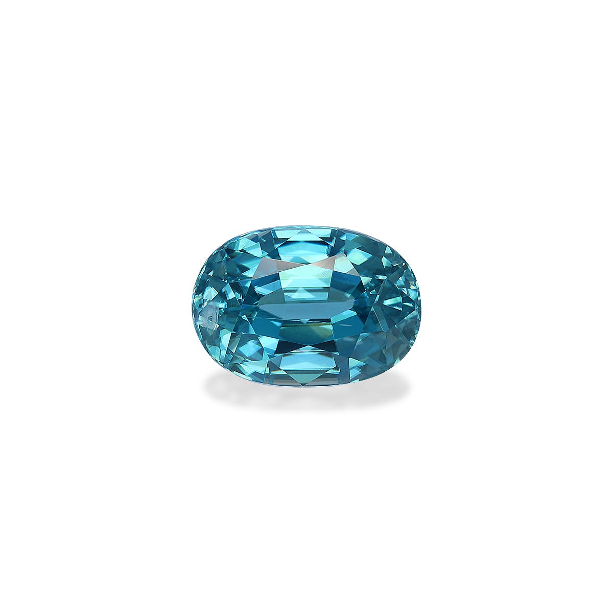 Zircon>Blue Zircon Oval Fine Step Cut Mint Blue