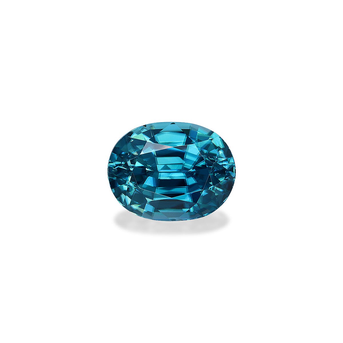 Zircon>Blue Zircon Oval Fine Step Cut Mint Blue