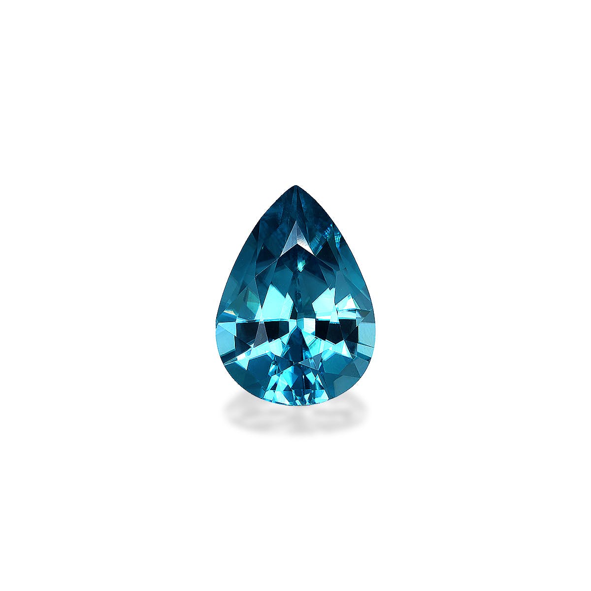 Zircon>Blue Zircon Pear Fine Step Cut Mint Blue