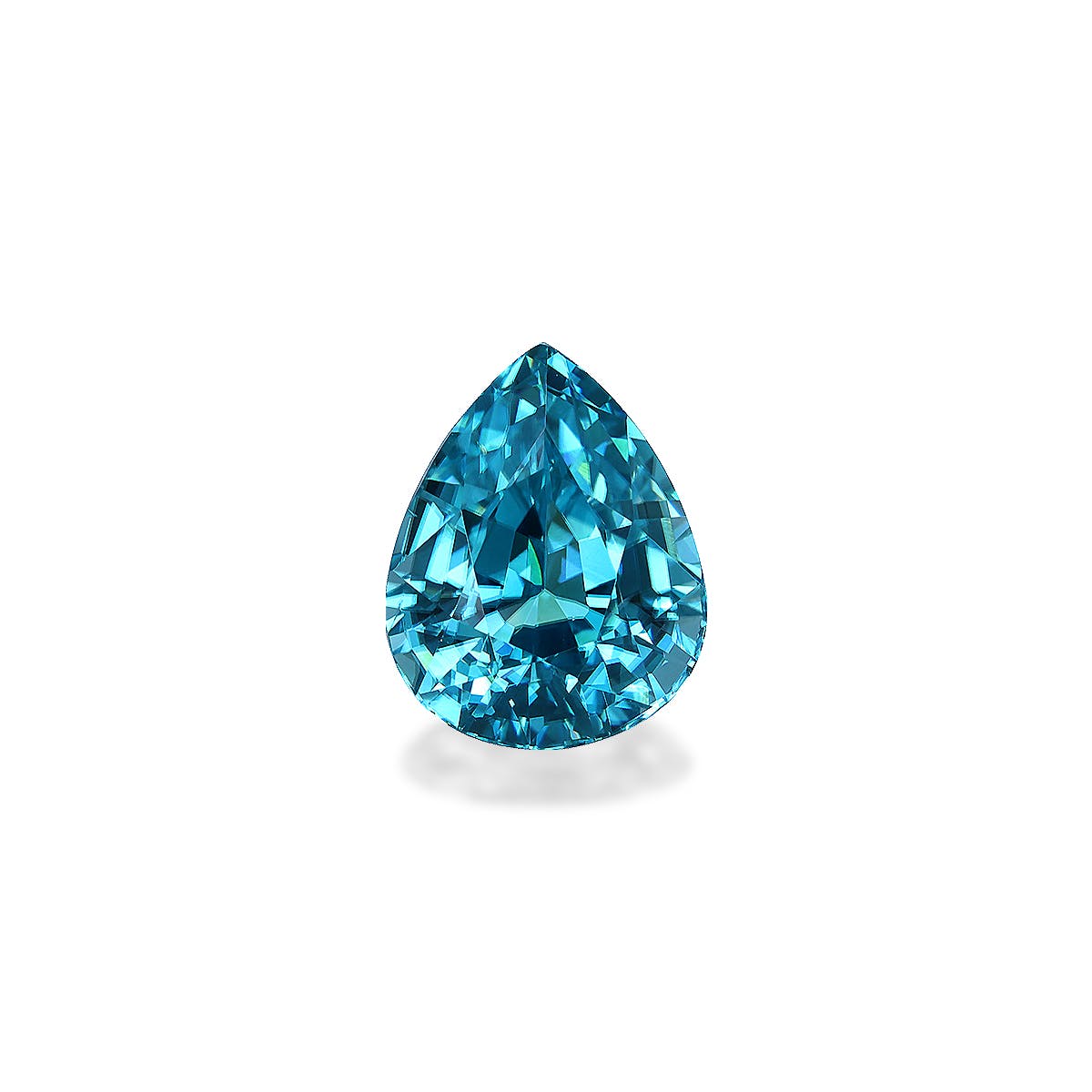 Zircon>Blue Zircon Pear Fine Step Cut Mint Blue