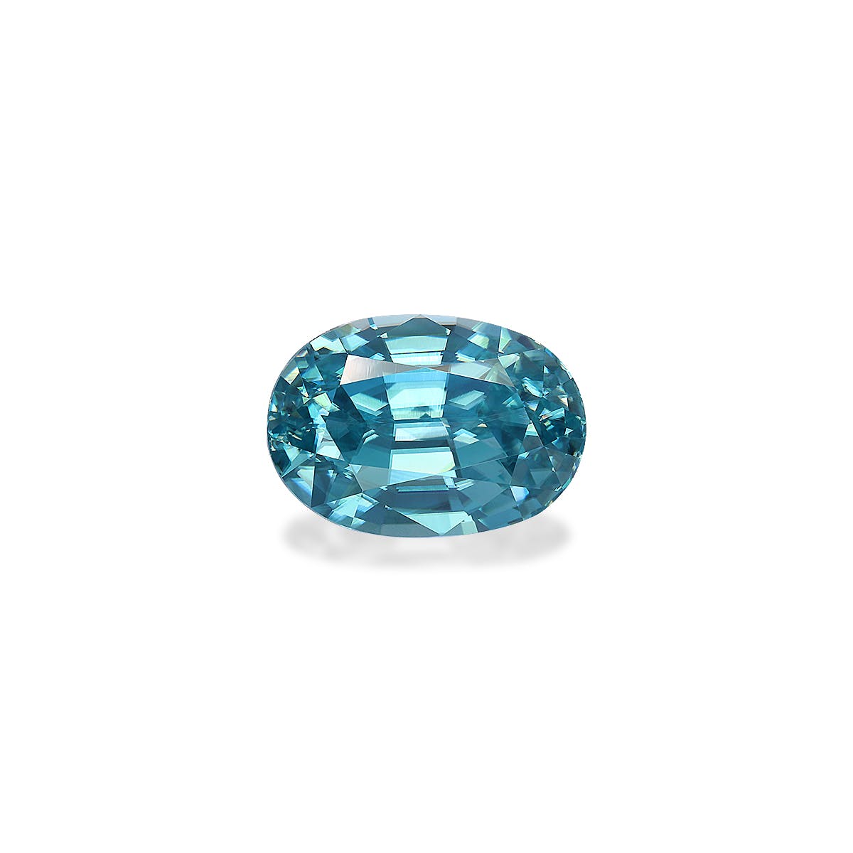 Zircon>Blue Zircon Oval Fine Step Cut Mint Blue